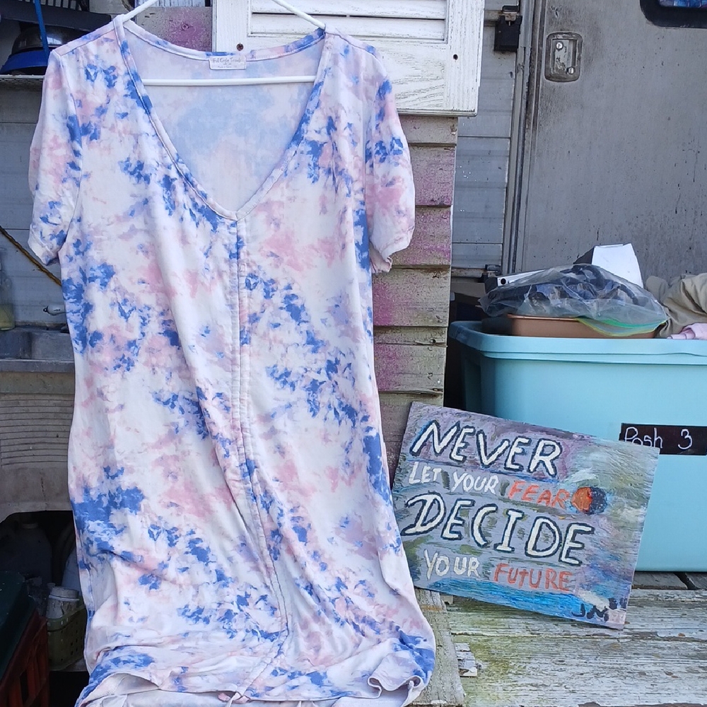 Tie-Dye V-Neck Dress